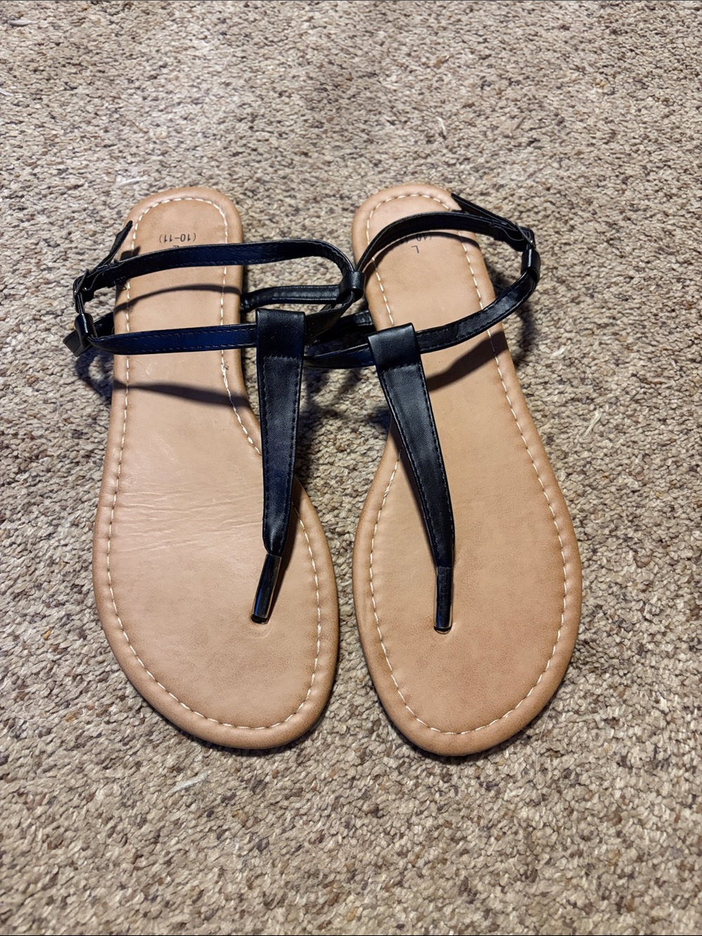 Black T-Strap Women's Sandals by bobbie brooks